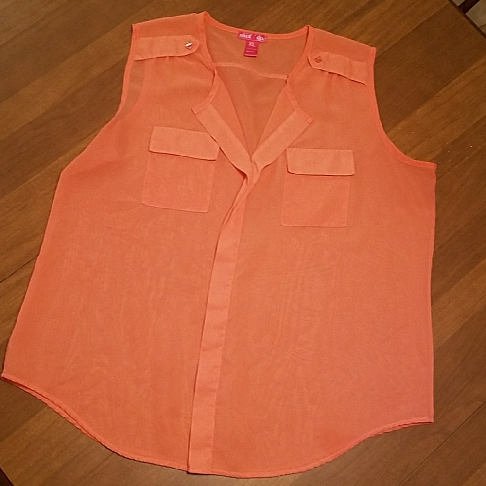 Sheer sleeveless blouse